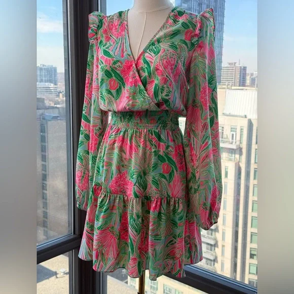 🆕 LILLY PULITZER 🧿 NWT Taviana Stretch Dress, Coming in Hot Blue Horizon, Sz00